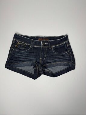 Y2K Free Culture Jean Shorts Size 1 Low Rise Dark Wash Denim Micro Shorts